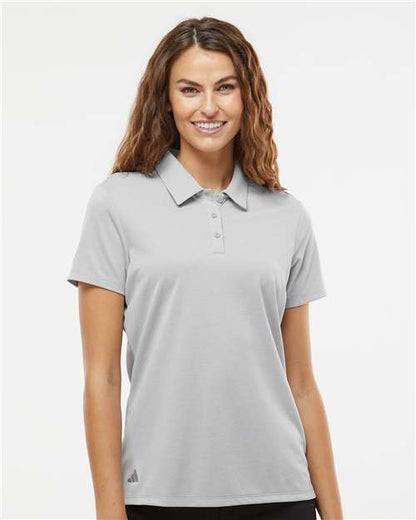 adidas A583 Women's Heathered Polo - Grey Two Melange - OnModelFront