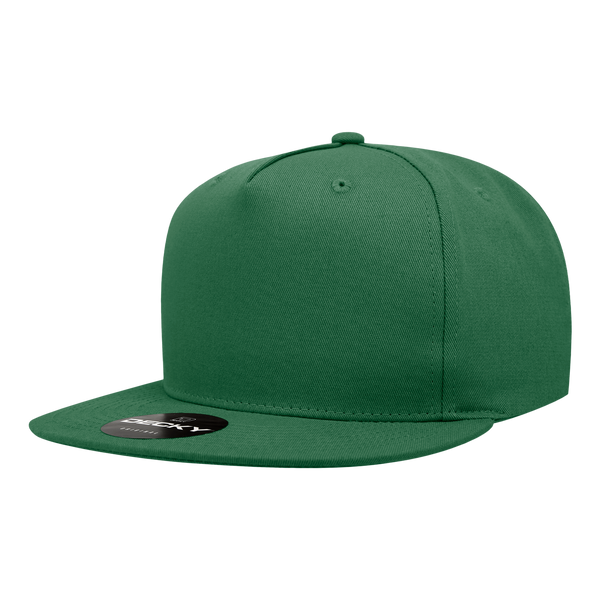 Decky-1064-5 Panel High Profile Structured Cotton Blend Snapback - Forest