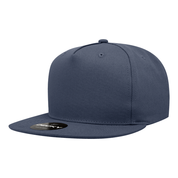 Decky-1064-5 Panel High Profile Structured Cotton Blend Snapback - Navy