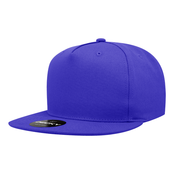 Decky-1064-5 Panel High Profile Structured Cotton Blend Snapback - Royal