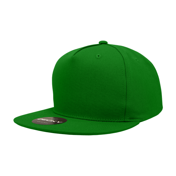 Decky-1064-5 Panel High Profile Structured Cotton Blend Snapback - Kelly