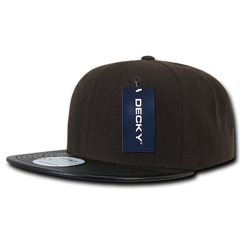 Decky-1071-6 Panel High Profile Structured Vinyl Snapback - BROBLK