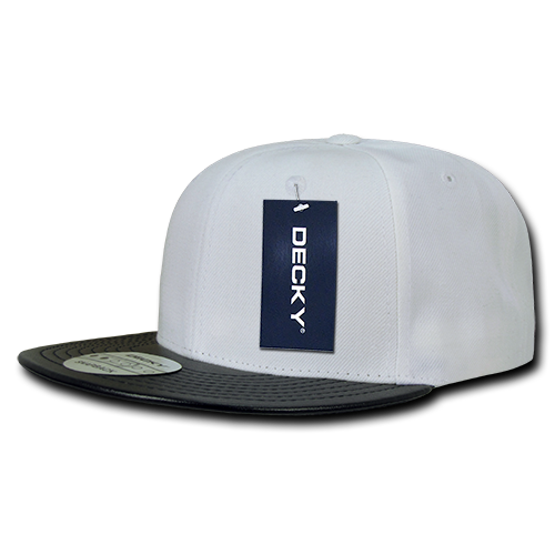 Decky-1071-6 Panel High Profile Structured Vinyl Snapback - WHTBLK