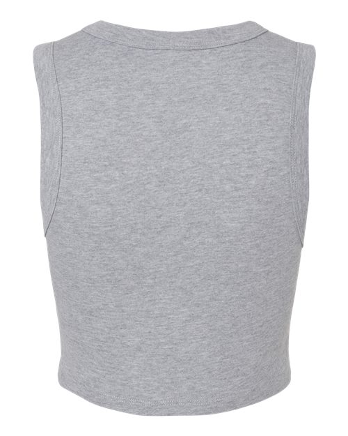 BELLA+CANVAS 1013 Women's Micro Rib Muscle Crop Tank - Athletic Heather - Back