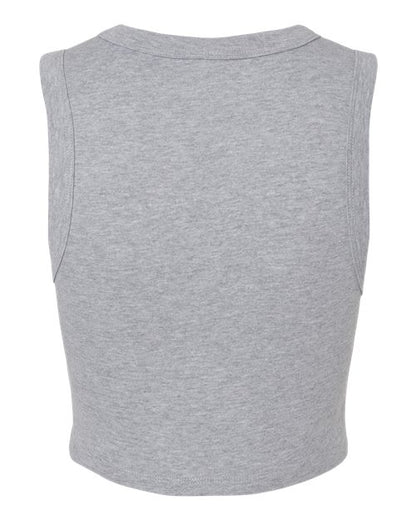 BELLA+CANVAS 1013 Women's Micro Rib Muscle Crop Tank - Athletic Heather - Back