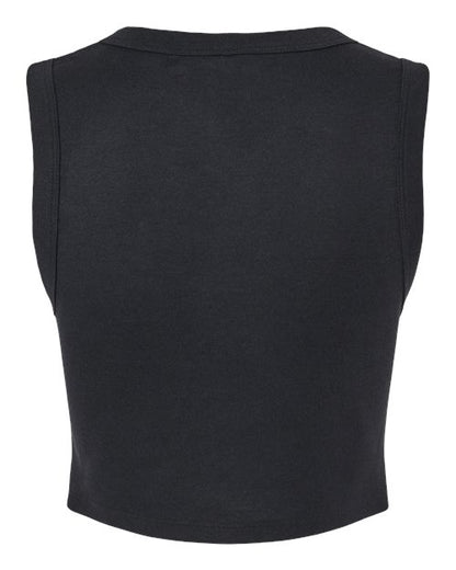 BELLA+CANVAS 1013 Women's Micro Rib Muscle Crop Tank - Solid Black Blend - Back
