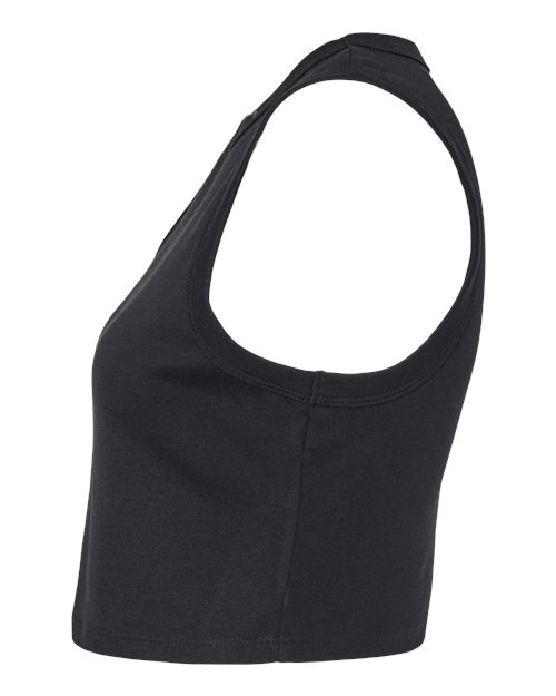 BELLA+CANVAS 1013 Women's Micro Rib Muscle Crop Tank - Solid Black Blend - DirectSide