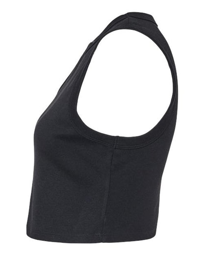BELLA+CANVAS 1013 Women's Micro Rib Muscle Crop Tank - Solid Black Blend - DirectSide