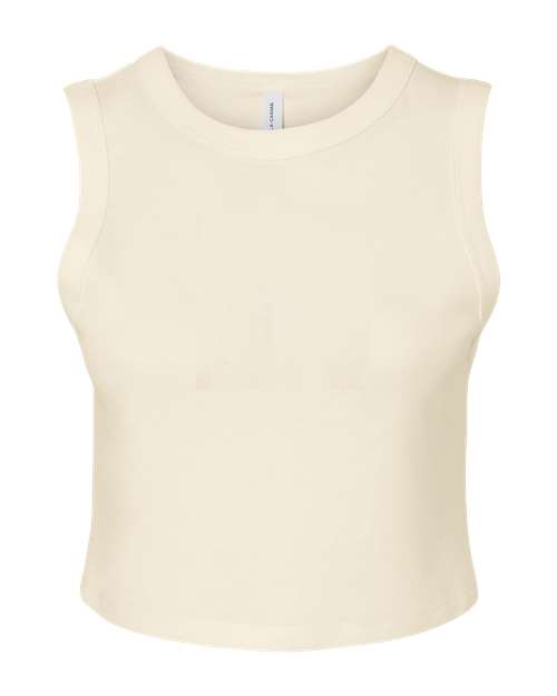 BELLA+CANVAS 1013 Women's Micro Rib Muscle Crop Tank - Solid Natural Blend - Front