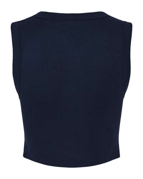 BELLA+CANVAS 1013 Women's Micro Rib Muscle Crop Tank - Solid Navy Blend - Back