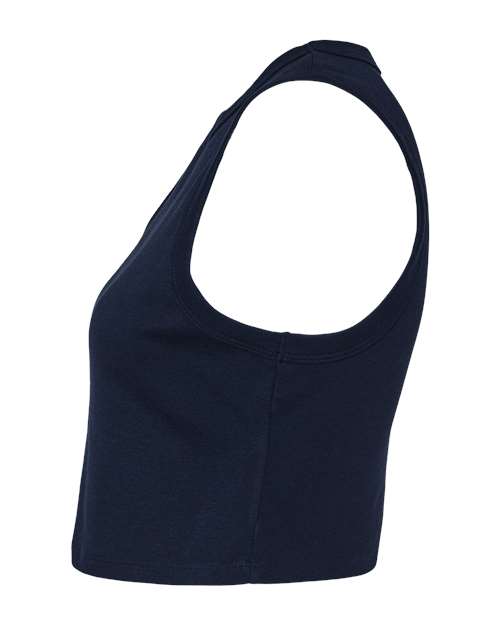 BELLA+CANVAS 1013 Women's Micro Rib Muscle Crop Tank - Solid Navy Blend - DirectSide