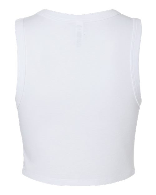 BELLA+CANVAS 1013 Women's Micro Rib Muscle Crop Tank - Solid White Blend - Back