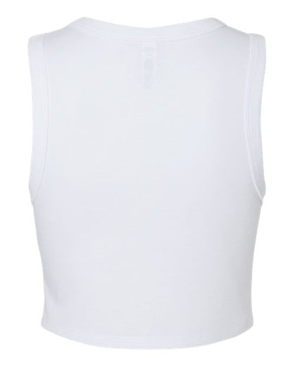 BELLA+CANVAS 1013 Women's Micro Rib Muscle Crop Tank - Solid White Blend - Back