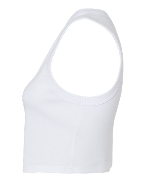 BELLA+CANVAS 1013 Women's Micro Rib Muscle Crop Tank - Solid White Blend - DirectSide