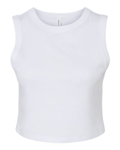 BELLA+CANVAS 1013 Women's Micro Rib Muscle Crop Tank - Solid White Blend - Front