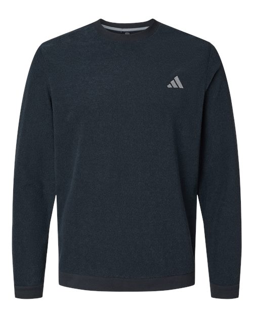 adidas A586 Men's Terry Loop Crewneck Sweatshirt - Black - Front