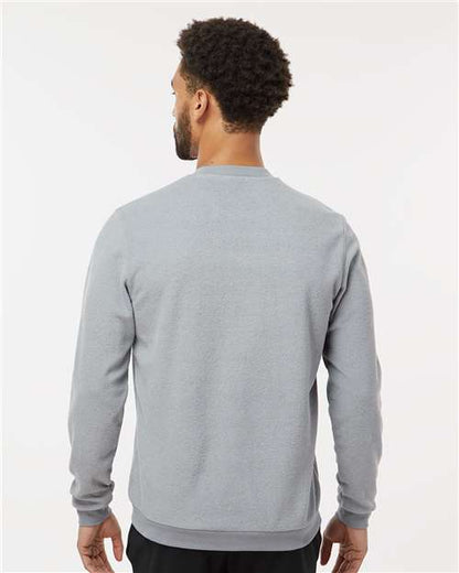 adidas A586 Men's Terry Loop Crewneck Sweatshirt - Grey Three - OnModelBack