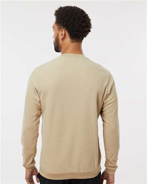adidas A586 Men's Terry Loop Crewneck Sweatshirt - Hemp - OnModelBack