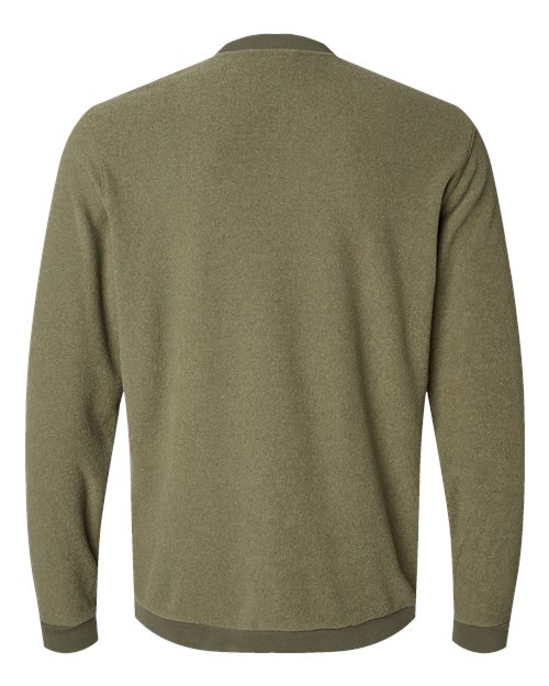 adidas A586 Men's Terry Loop Crewneck Sweatshirt - Olive Strata - Back