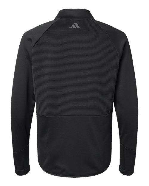 adidas A587 Men's Performance Quarter-Zip Pullover - Black - Back