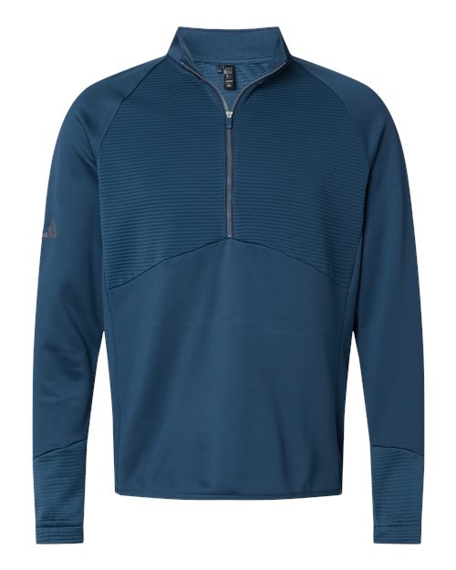 adidas A587 Men's Performance Quarter-Zip Pullover - Crew Navy - Front