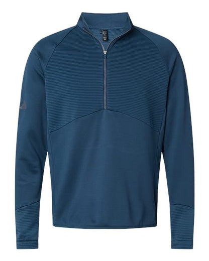 adidas A587 Men's Performance Quarter-Zip Pullover - Crew Navy - Front