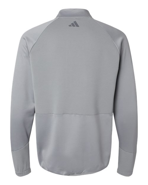 adidas A587 Men's Performance Quarter-Zip Pullover - Grey Three - Back