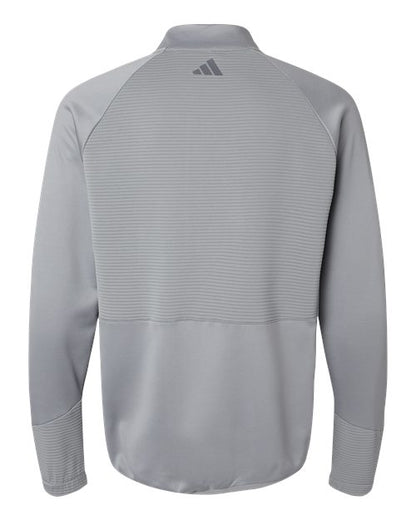 adidas A587 Men's Performance Quarter-Zip Pullover - Grey Three - Back