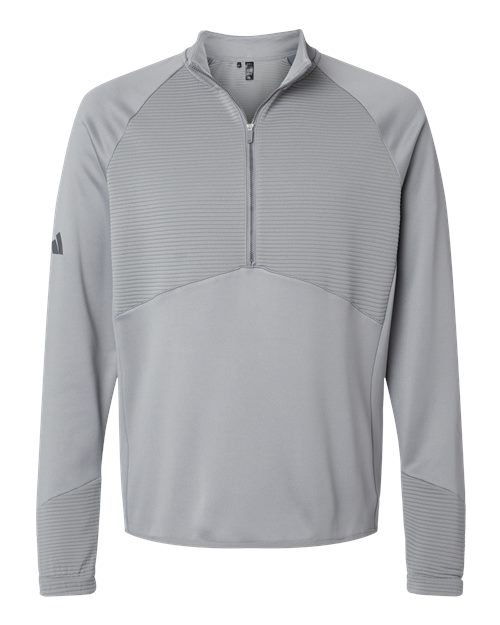 adidas A587 Men's Performance Quarter-Zip Pullover - Grey Three - Front