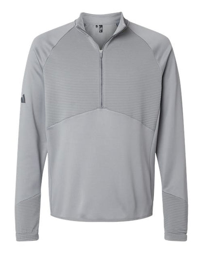 adidas A587 Men's Performance Quarter-Zip Pullover - Grey Three - Front