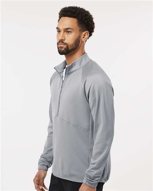 adidas A587 Men's Performance Quarter-Zip Pullover - Grey Three - OnModelSide
