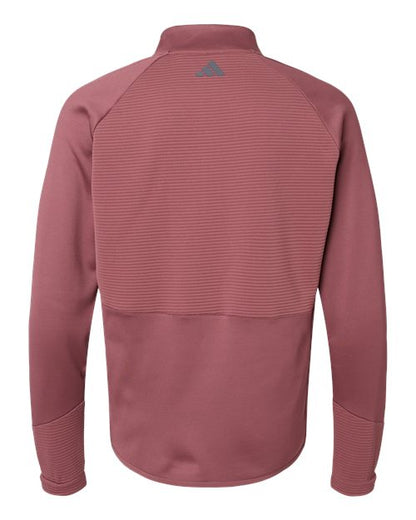 adidas A587 Men's Performance Quarter-Zip Pullover - Quiet Crimson - Back
