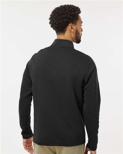 adidas A588 Men's Spacer Quarter-Zip Pullover - Black - OnModelBack