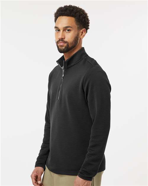adidas A588 Men's Spacer Quarter-Zip Pullover - Black - OnModelSide