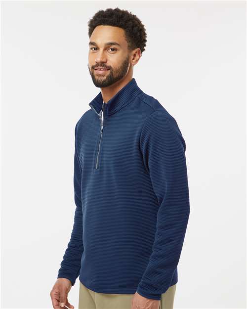 adidas A588 Men's Spacer Quarter-Zip Pullover - Collegiate Navy - OnModelSide