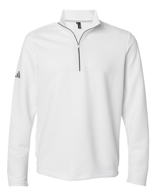 adidas A588 Men's Spacer Quarter-Zip Pullover - Core White - Front
