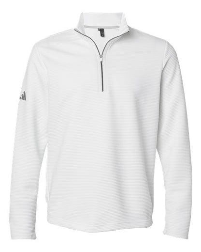 adidas A588 Men's Spacer Quarter-Zip Pullover - Core White - Front