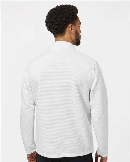 adidas A588 Men's Spacer Quarter-Zip Pullover - Core White - OnModelBack