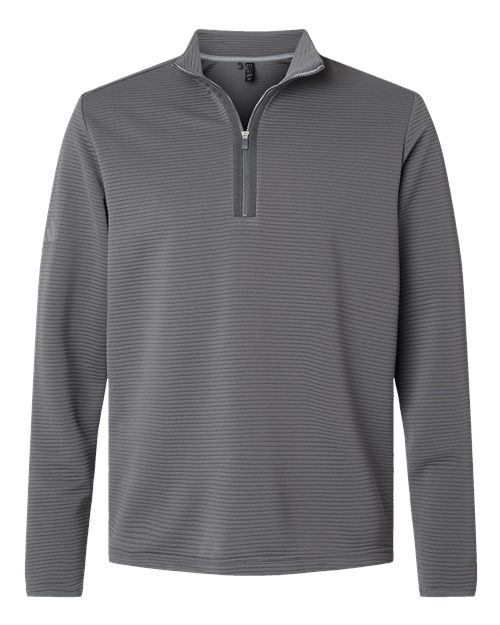 adidas A588 Men's Spacer Quarter-Zip Pullover - Grey Five - Front