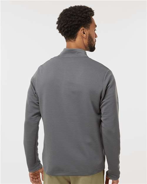 adidas A588 Men's Spacer Quarter-Zip Pullover - Grey Five - OnModelBack