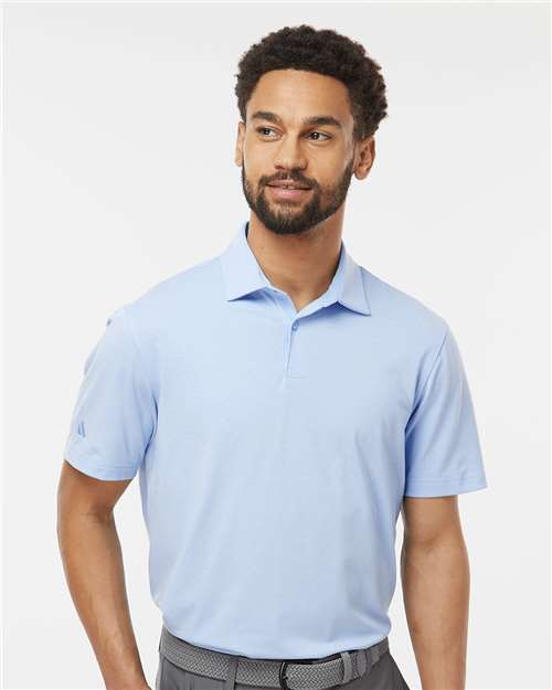 adidas A590 Men's Blended Polo - Blue Dawn Melange - OnModelFront