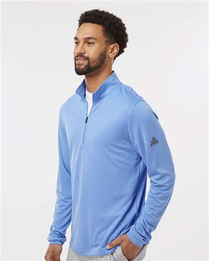 adidas A401 Men's Ultimate365 Lightweight Quarter-Zip Pullover - Blue Fusion - OnModelSide