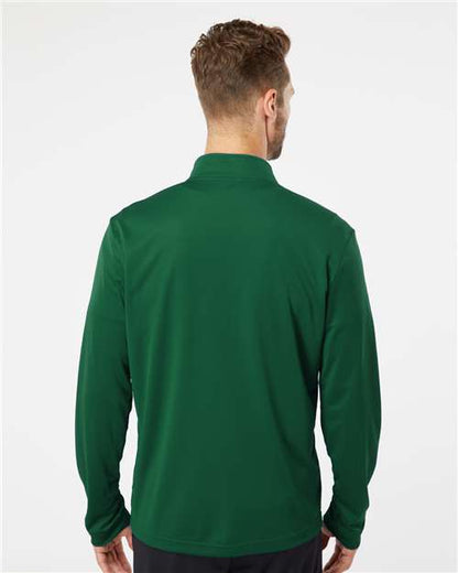 adidas A401 Men's Ultimate365 Lightweight Quarter-Zip Pullover - Collegiate Green - OnModelBack