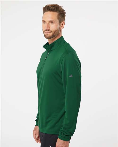 adidas A401 Men's Ultimate365 Lightweight Quarter-Zip Pullover - Collegiate Green - OnModelSide