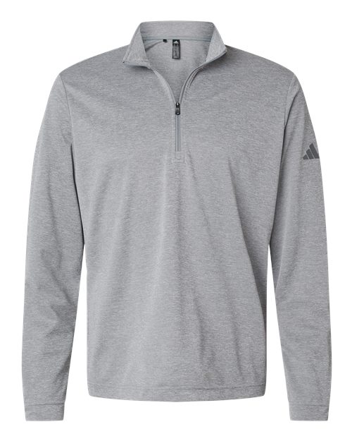 adidas A401 Men's Ultimate365 Lightweight Quarter-Zip Pullover - Grey Three Melange - Front