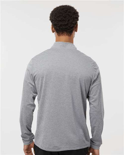 adidas A401 Men's Ultimate365 Lightweight Quarter-Zip Pullover - Grey Three Melange - OnModelBack