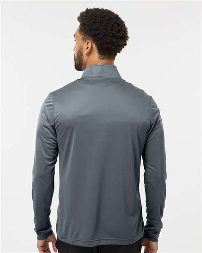 adidas A401 Men's Ultimate365 Lightweight Quarter-Zip Pullover - Onix - OnModelBack