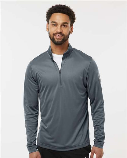 adidas A401 Men's Ultimate365 Lightweight Quarter-Zip Pullover - Onix - OnModelFront