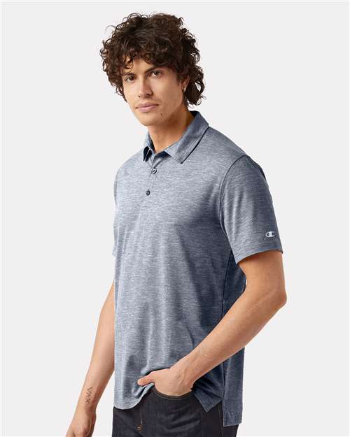 Champion CHP115 Unisex Sport Polo - Navy Heather - OnModelSide