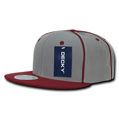 Decky-1078-6 Panel High Profile Structured Piped Snapback